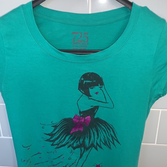 Cute Green Cap Sleeve Tee - Picture 4 of 14